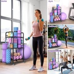 Home Gym Storage Rack Exercise Equipment Storage Organizer Yoga Mat Dumbbells