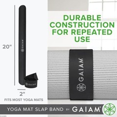 GAIAM YOGA Mat Strap Slap Band – Keeps Your Mat Tightly Rolled and Secure. New.
