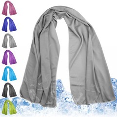 Meiyante Cooling Towel for Neck and Face – 43.3″ x 43.3″X15.7″, Light-gray
