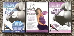Lot of 3 Jennifer Wolfe’s Prenatal Vinyasa Yoga DVDs + 10 Min Solution Pilates