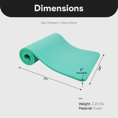BalanceFrom Yoga Mat, 1-Inch Extra Thick Exercise Pilates Workout Mat (Open Box)