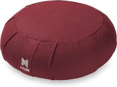 Zafu Meditation Cushion, 15″ Round Buckwheat Yoga Pillow {BURGUNDY } Cotton