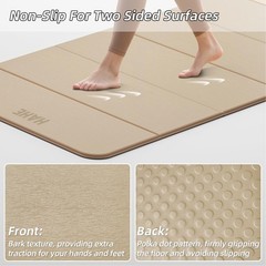 Foldable Yoga Mat, 74″Lx32″Wx1/3″Thick, Folding Exercise Mat, Non-slip Wide P…