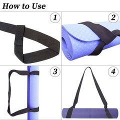 Tenalleys 1Pcs Black Adjustable Yoga Mat Strap Multi-Purpose 62inch,