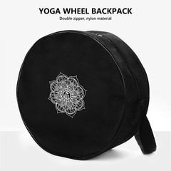 Yoga Wheel Bag Nylon Black Mandala Flower 36x14cm Yoga Circle Bag for Yoga6057