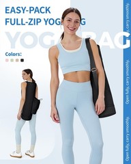 Puffy Yoga Mat Bag Yoga Gym Bags for Women Men, Full-Zip Pilates Bag with Wet…