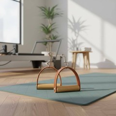 2 Pieces Leather Wood Handles Long-Lasting Pilates Reformer Handles Sturdy Duty