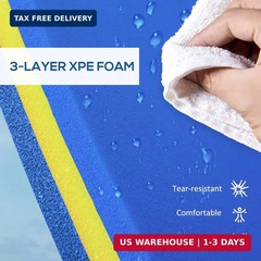Soozier 9′ x 6′ Lily Pad Floating Mat for Lake, 3-Layer Tear-Resistant XPE Foam