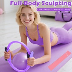 Home Exercise Equipment Pilates Kit Ring Ball Resistance Bands Adjustable Purple