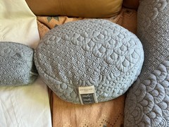 Brentwood Home Crystal Cove Yoga Cushion Set 3-Piece Gray Bolster Pillow