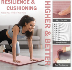 Fitvids 1 Inch Thick Yoga Mat 71X24 Inch – Non Slip Workout Mat with Carry Strap