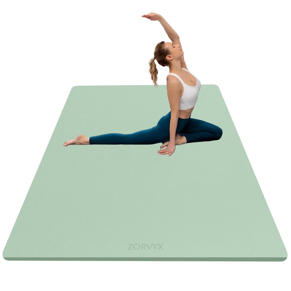 Yoga Mat Thick XXL 200×100cm TPE 10mm Thick Sports Mat Non Slip Comfortable for …