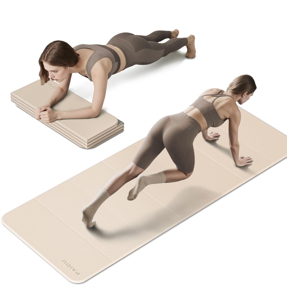 Foldable Fitness Yoga Mat | 2/5″ (10MM) Extra Thick | SGS Certified Non-Slip …