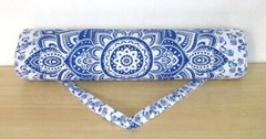 Indian Blue White Mandala Bags With Shoulder Strap Yoga Mat Carrier Yoga Bags US
