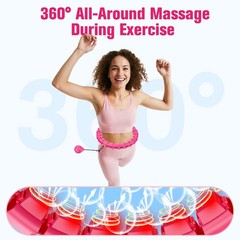 Fit Hoop Weighted Hula Pilates Circles, 32 Detachable Parts & 65″, ROSY