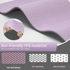 Extra Thick 12mm TPE Exercise Yoga Mat with Strap, 72″L x 24.8″W Non-slip Wor…