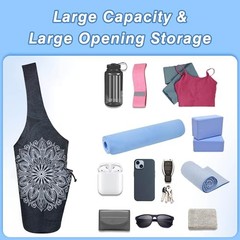 Yoga Mat Bag – Large Opening Long Tote Yoga Mat Carrier 37″x15.5″ Mandala