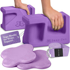 PRO Yoga Blocks | Ergonomic Yoga Block 2 Pack for Wrist Comfort and Support | EV