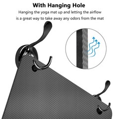 LFS Yoga Mat 31.5 inch 10mm Hangable Extra Wide and Extra Thick Non Slip Exer…