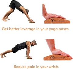 Cork Yoga Wedge Block – Non-Slip Wrist Support, Set of 2