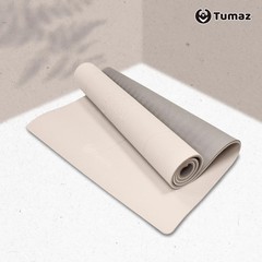 New 月熊 雙色瑜珈墊(贈背帶&網袋) 台灣設計 Tumaz TPE Yoga Mat 180 x 80 x 1.0 CM – Milk / Brown