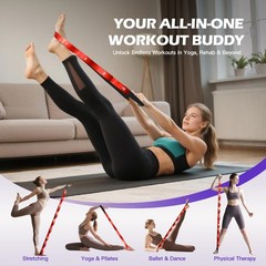 Non Elastic Stretching Strap with Loops – Yoga Straps for Physical Therapy, D…