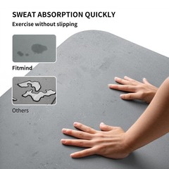 Professional PU Rubber Yoga Mat, Double-Sided Non Slip Sweat Resistant Exerci…