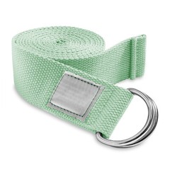 7-1/2′ Woven Cotton Blend Yoga Strap – Stretching Exercise Prop Belt – Mint