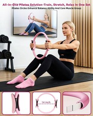 Pilates Kit for Home,24 pcs Workouts Sets for 14”Pilates Circles 8″ Yoga , Re…