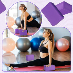 6 Pack Yoga Blocks 9 X 6 X 4 Inch Eva Foam Lightweight Non Slip Yoga Props for Y