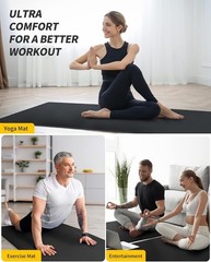 Yoga Mat Women & Men Extra Long & Wide Exercise Mat(72″x48″/84″x30″ Large Non