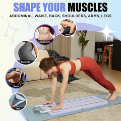 Pilates Reformer Board Machine Upgraded with Pilates Bar Foldable 7 in 1 Home Pi