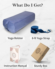 Yoga Bolster Set – Rectangular Bolster Pillow for Restorative Yoga, Soft Meditat