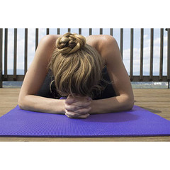 Yoga Accessories 0.25 Inch Thick Non Slip Pilates Mat, Dark Purple (Open Box)