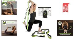 Luxury Stretching Strap for Physical Therapy & Yoga – 12 Loops, 8′ with Handle