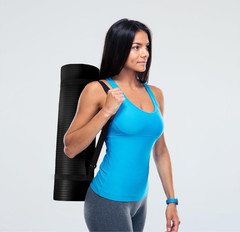 Black All Purpose Exercise Mat Thick Non Slip Gym Yoga Pilates Fitness