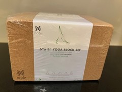Node Cork Yoga Block Set 6”x9” – Natural Cork, Non-Slip, Eco-Friendly – New