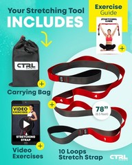 Non-Elastic Yoga Strap – 78″ with Loops for Physical Therapy Needs