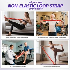Non Elastic Stretching Strap with Loops – Yoga Straps for Physical Therapy, D…