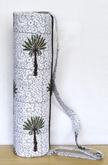 Indian White Palm Cotton Unisex Bags Gym Bags With Shoulder Strap Yoga Mat Bags