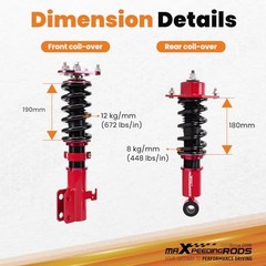 Coilovers for Toyota Corolla E130 2003-2008, for Toyota Matrix XRS E130 Red