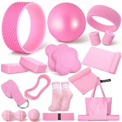 Gemscream 17 Pcs Yoga Essential Kit for Women, Pilates Equipment Starter Set …