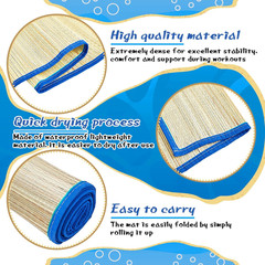 4 Packs Straw Beach Mat Waterproof Non Slip Straw Mat Foldable Lightweight Picni