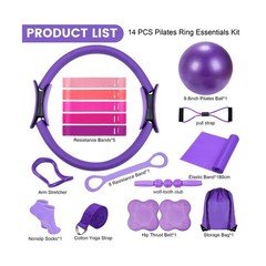 Pilates Ring Circle Fitness Set 17 pcs Equipment Accessories Workouts Include…
