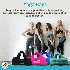 Yoga Bag, Balance, Exercise tote, large mat carrier with shoulder strap and i…