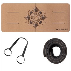 Navaris Cork Yoga Knee Pad – Non Slip for Exercise Mats – 0.2″ (6mm) Extra Th…