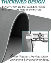 Gripped 1/3 Inch Thick Yoga Mat with Strap – Comfort & Stability for Workouts