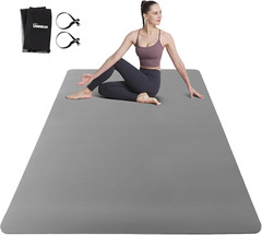Large Yoga Mat for Men and Women 1/4 & 2/5 Inch Extra Thick TPE Fitness Mat for