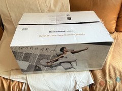 Brentwood Home Crystal Cove Yoga Cushion Set 3-Piece Gray Bolster Pillow