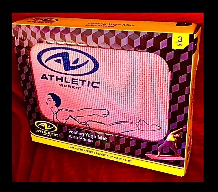 Folding Yoga Mat W/ Poses Pink Home Workout Fitness Gym Training 24”x68”x3mm NEW